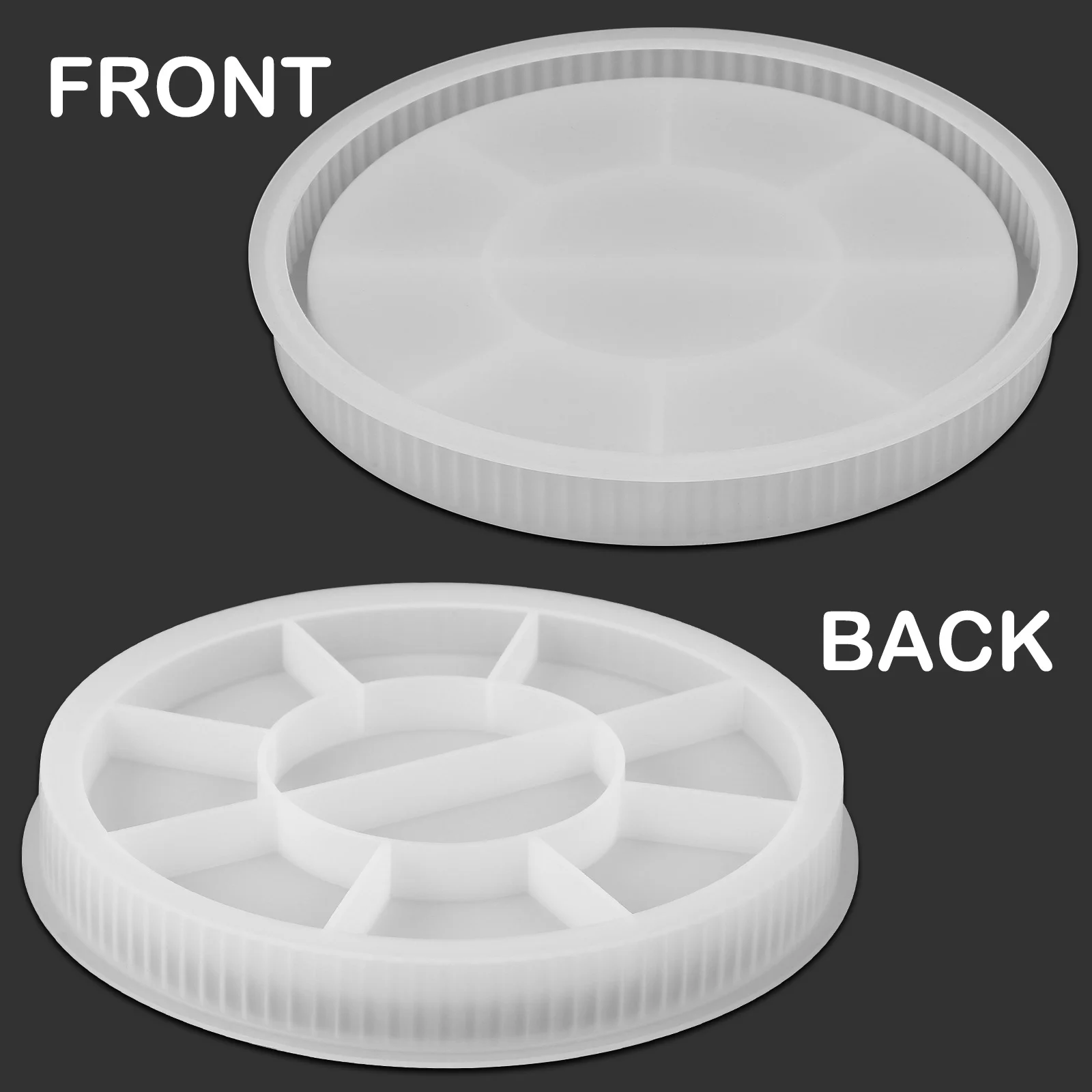 

1pcs Silicone Mold For Resin Epoxy Tray Round Storage Platter Craft Diy Snacks Coaster Decorative Plate Reusable Casting Tool