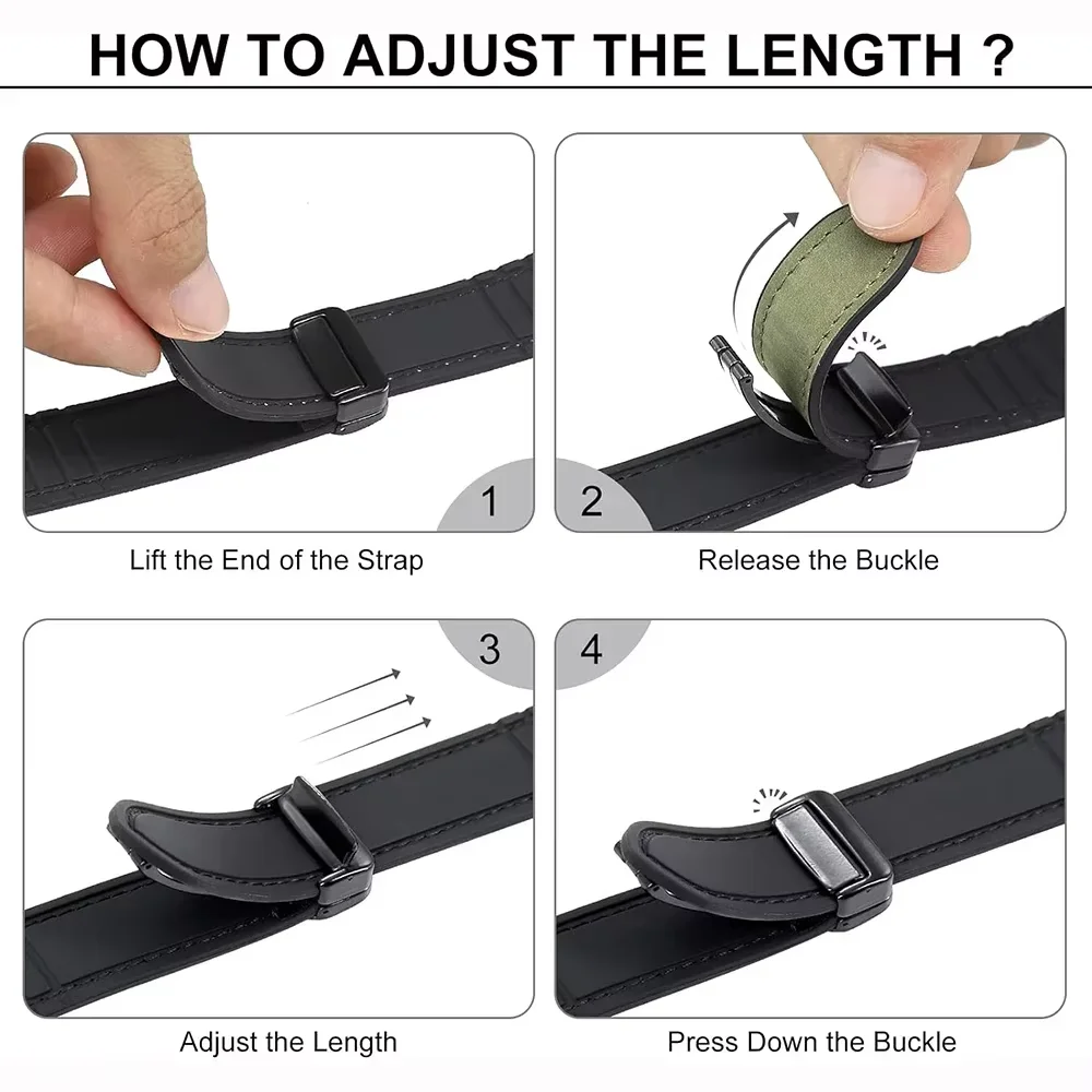 Magnetic Buckle Silicone+Leather Strap For Redmi Watch 6 Active/6 Lite/4 5 6 Adjustable Wristband For Xiaomi Mi Band 8-9-10 Pro