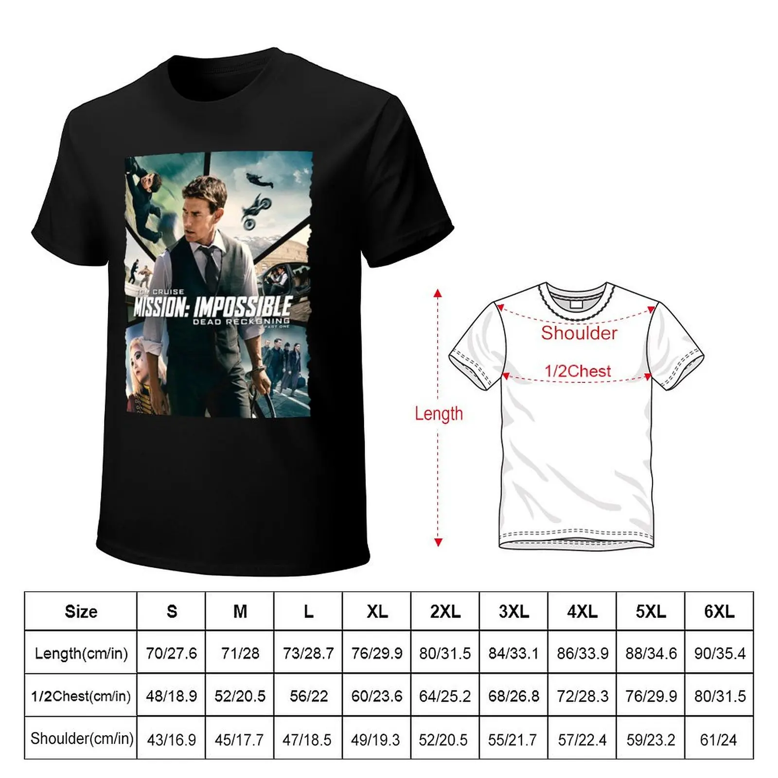 MISSION IMPOSSIBLET- T-Shirt Novelty Print Casual Tee Shirt