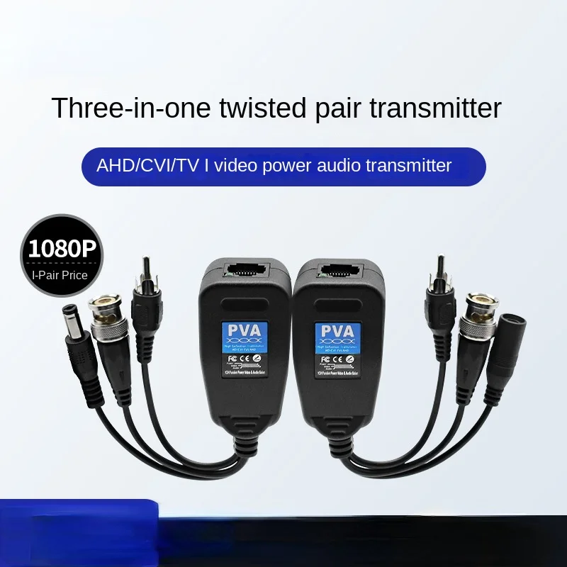 Kabel CCTV koaksial Video RJ45 HD pasif BNC 1080p Twisted Pair 3 in 1 kabel koaksial kabel transmisi kamera CCTV