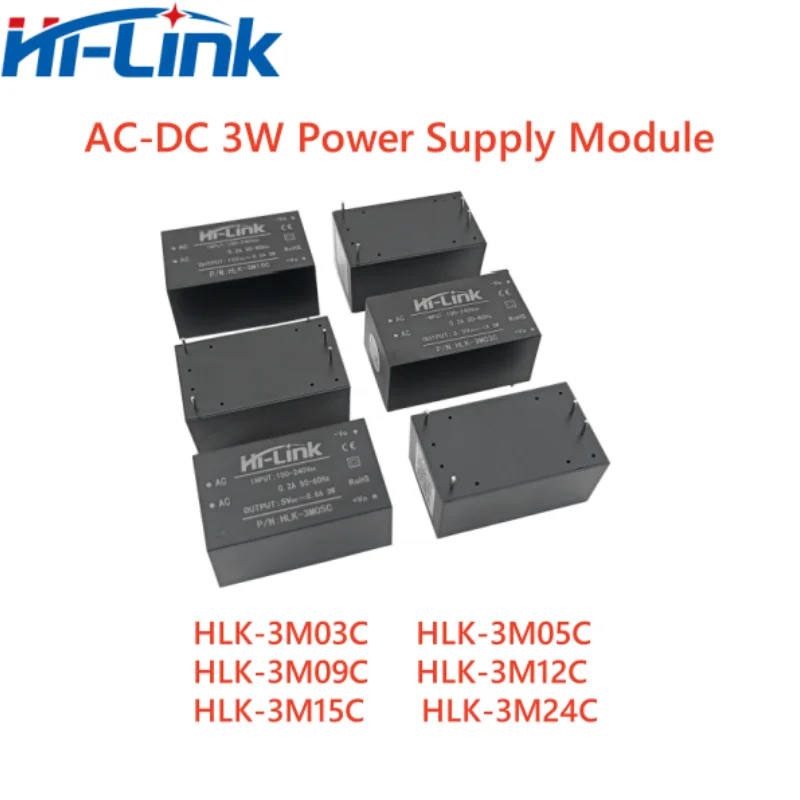 Hi-Link HLK-3M03C 3M05C  3M09C 3M12C 3M15C 3M24C 3W AC DC Power Coverter Module With EMC Circuit