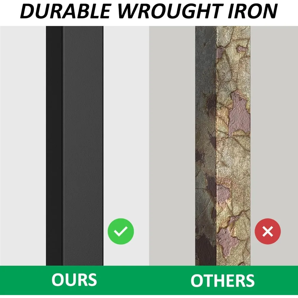 عبوة من درابزين للدرج الخارجية مكونة من 5 خطوات، نمط من الحديد المطاوع، مجموعة درابزين الشرفة الخارجية للخطوات (4-5) #5