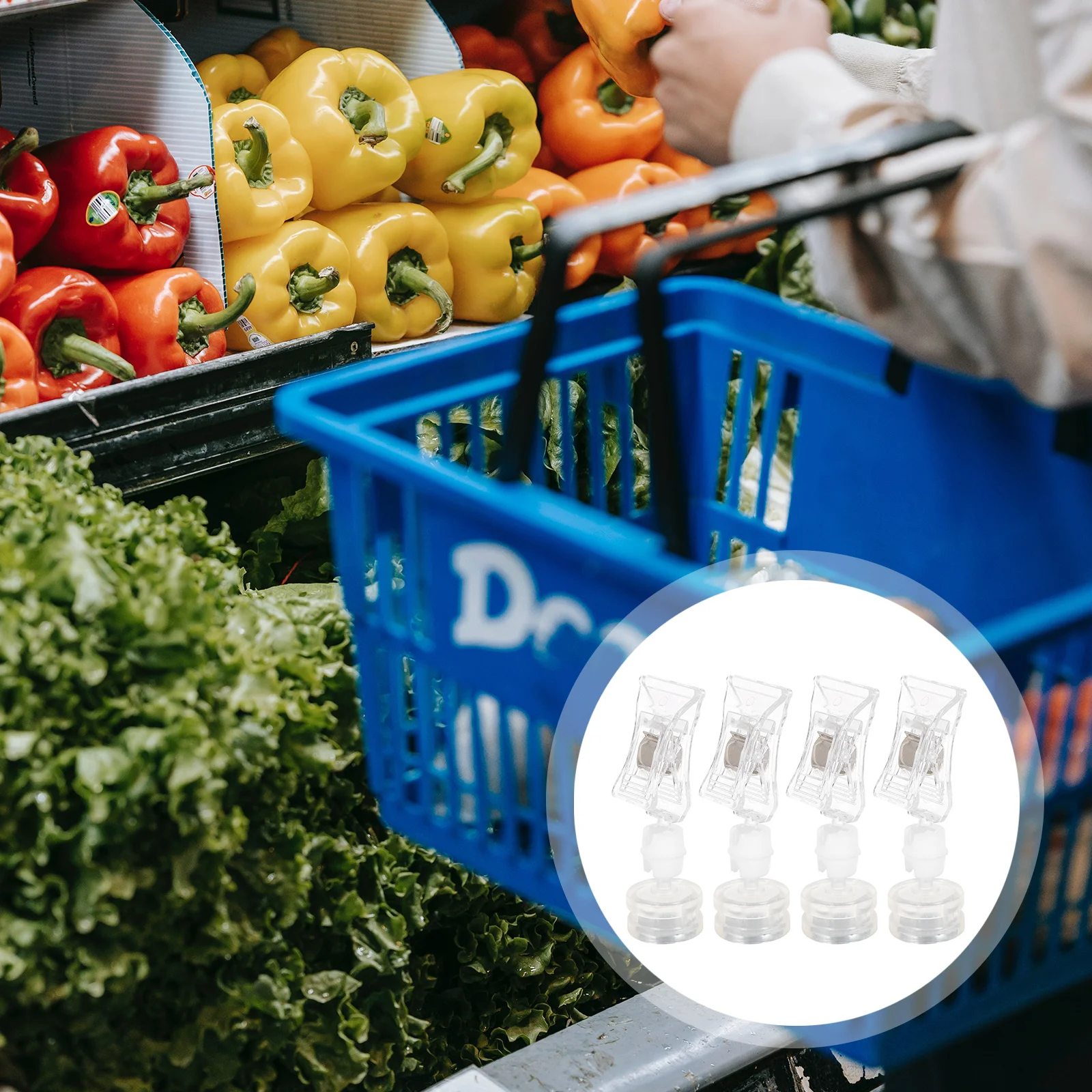 

4Pcs Magnetic Price Tag Clips Fine Workmanship Label Holders for Business Exhibition Shop Desk Advertising Display Stand