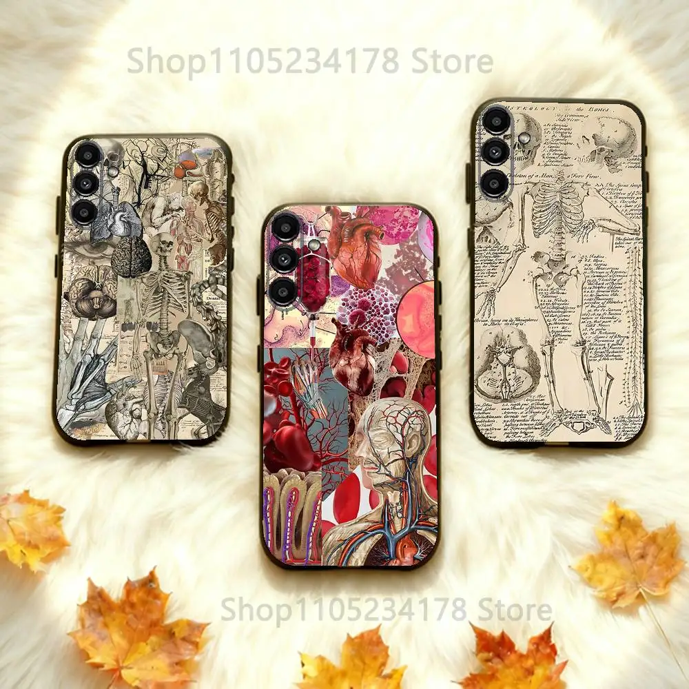 

Medical Human A-Anatomy For Samsung Galaxy A73,31,32,72,41,53,52,71,22,5G,Note,J7,8,9 Soft Black Phone Case