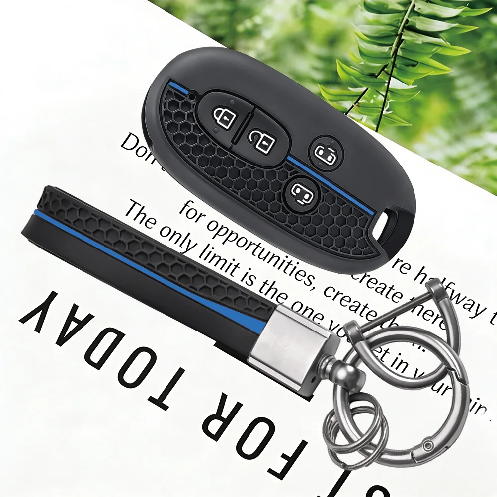 Anti-Scratch Honeycomb Key Shell, With Keychain, for Suzuki Wagon R Every Hustler Palette Solio Alto Lapin Spacia 4 Button Key