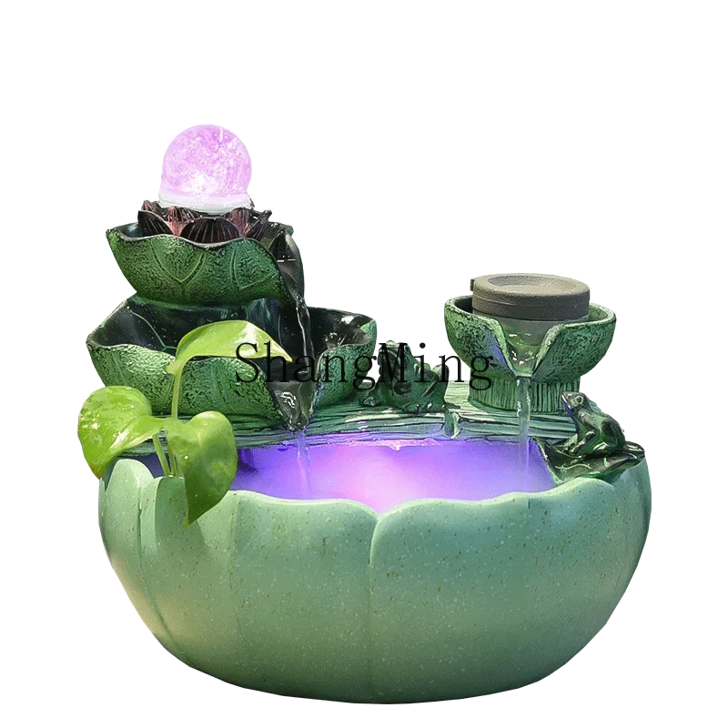 CL Prosperity Mountain Water Fountain Ornament Circulating Gift for Friends Opening  Wealth Attraction Desktop Resin Decoration