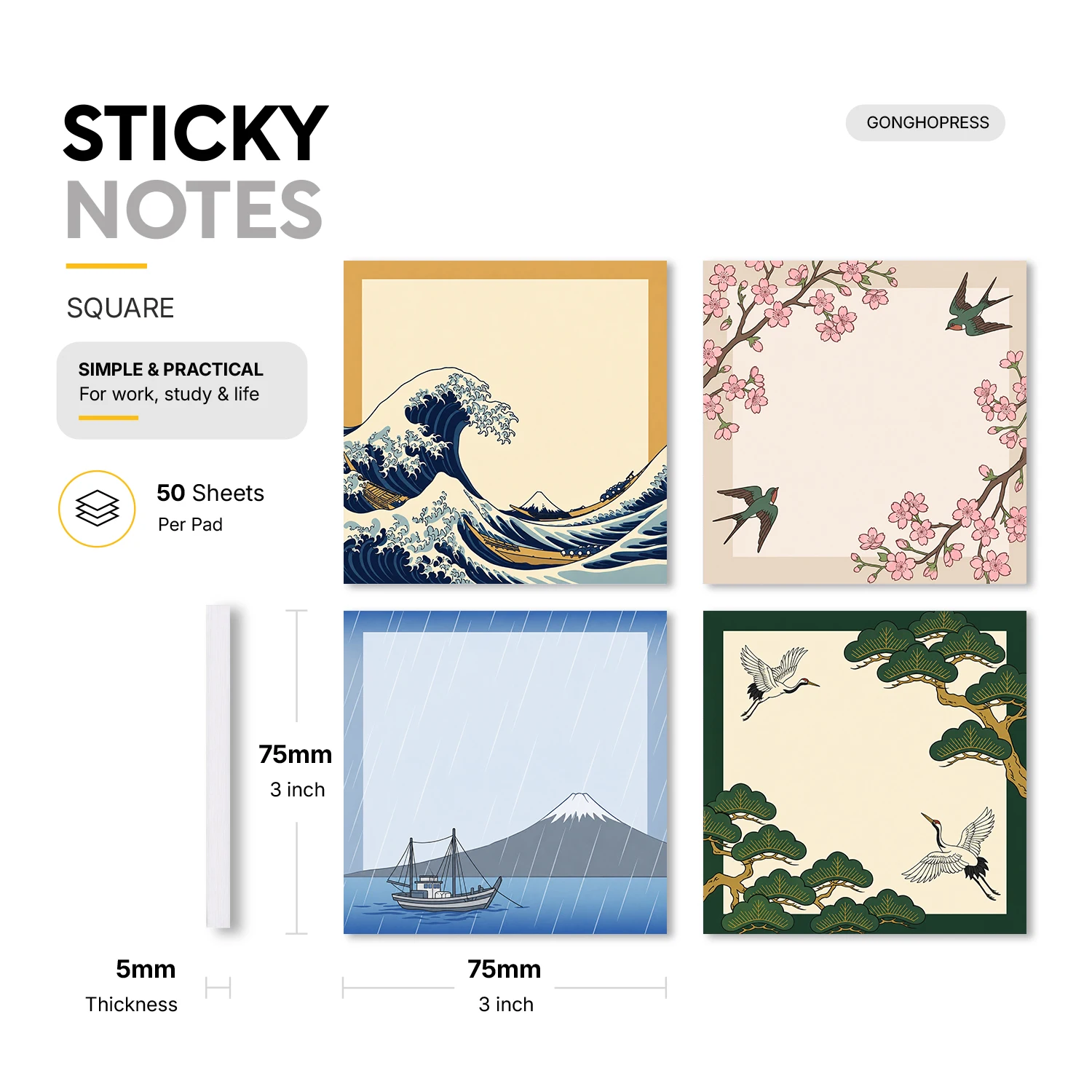 4pcs Japanese Style Sticky Not - Total Stationery & Office Supply review and price