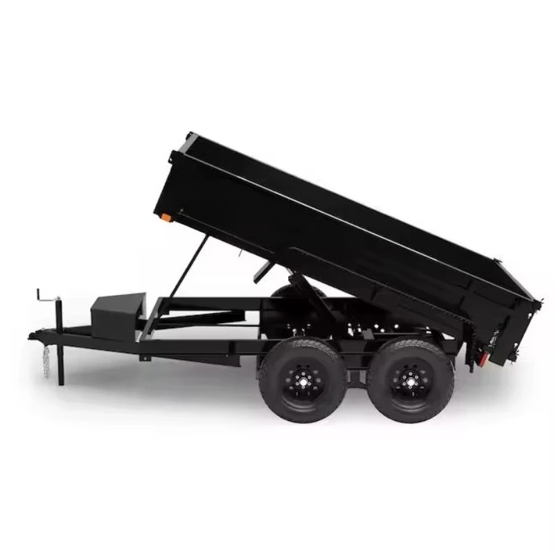7X16 hydraulic dump trailer 7 tons semi-trailer 14LP-16 high side dump truck axle iron aluminum alloy material motor available