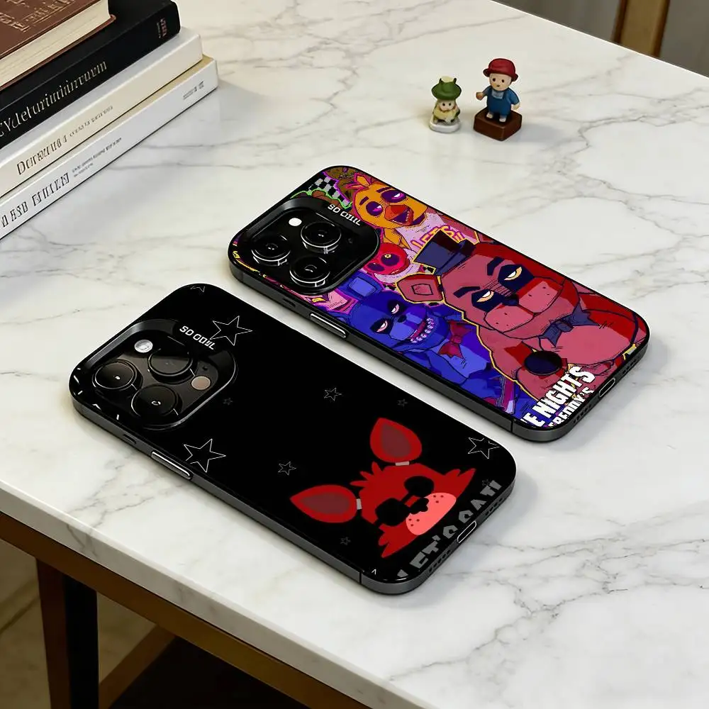 

F-Five Nights at Freddy's Phone Case For iPhone 17,16,15,14,13,12,11 Plus,Pro Max,XS,Colorful Silver Black Cover