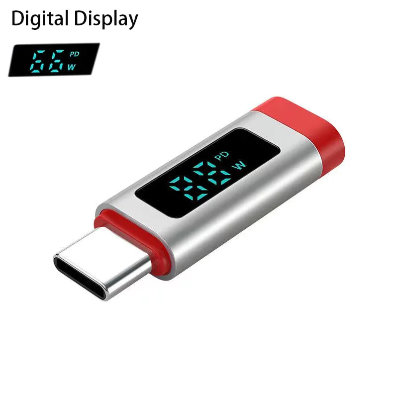 Screen Type-C Connector Digital Display Charging Cable Converter Plug Adapter Monitoring Charging Speed See it Clearly