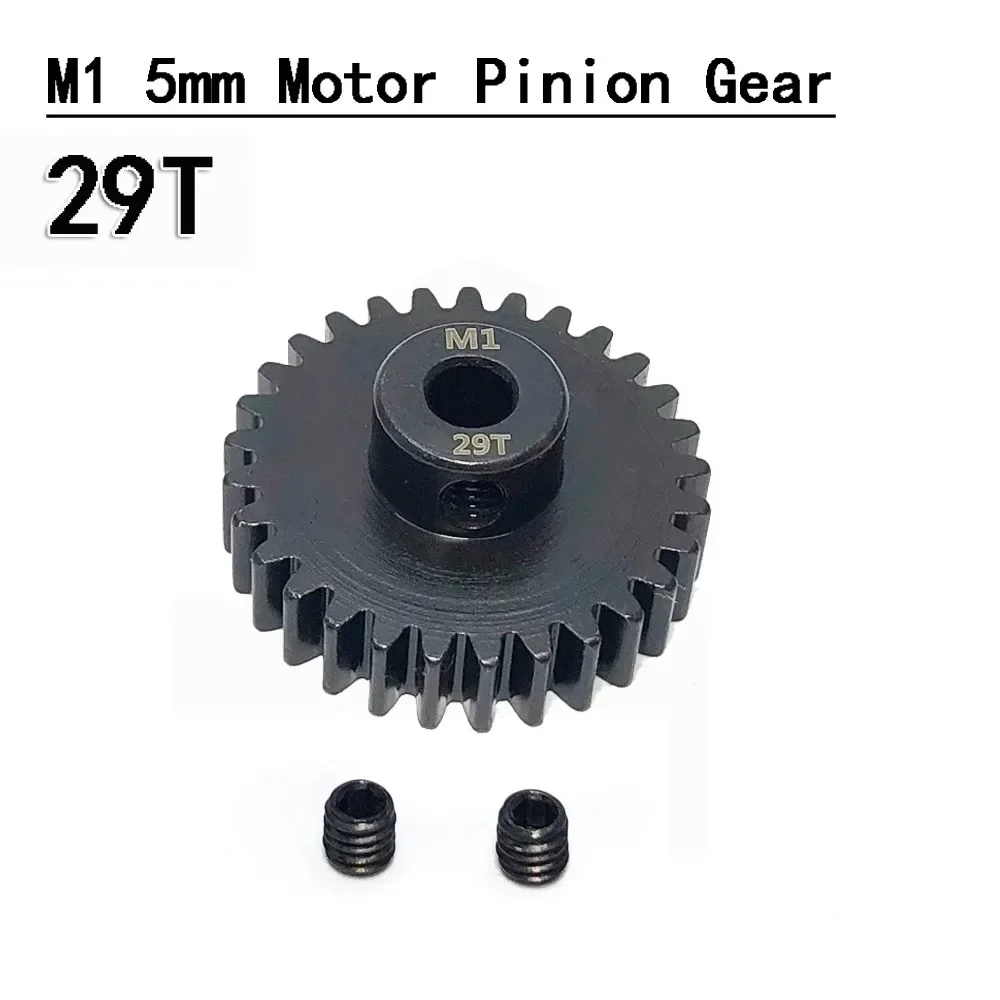 Harden Metal Pinhão Motor Gear, alta qualidade, material 11T-30T, M1, eixo de 5mm, apto para 1/8 RC Buggy, Caminhão monstro