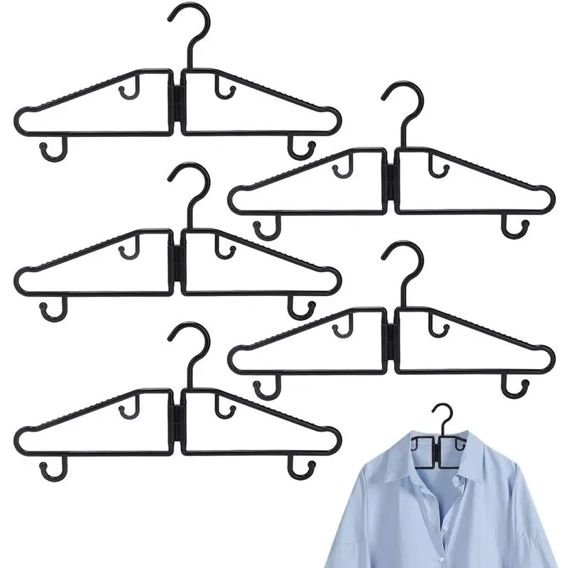 Foldable Hangers 5Pcs Coat Hangers for Closet Laundry Hanger Shirt Hangers Portable Closet Hanger for Coats Suits Dress Clothes