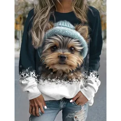 Autunno e inverno 3D simpatici cani animali stampa felpe per le donne divertenti pullover Streetwear Harajuku moda felpa top