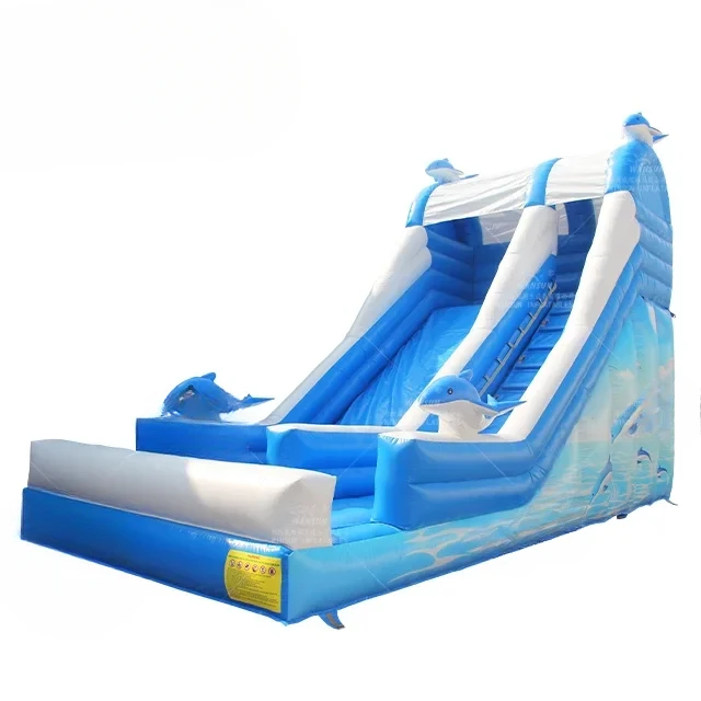 Dolphin Theme Inflatable Slide pools swimming outdoor inflatable giant inflatable water slide for adult