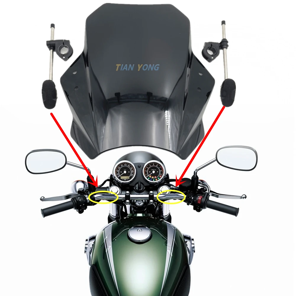 For Kawasaki W800 CAFE STREET W800CAFE W800STREET Moto Windscreen Up&Down Adjustable Universal Spoiler Extension Windshield