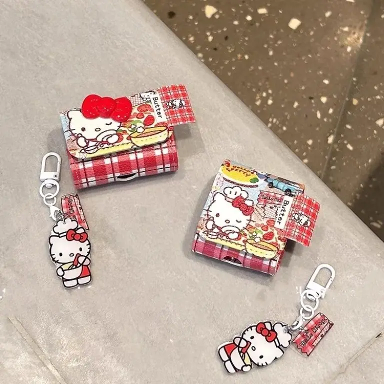 

Sanrios Kawaii Anime Flip Hello Kitty Cat Iphone Earphone Case Cute Cartoon Applicable To Iphone Airpods1/pro2/3 Toys for Kids