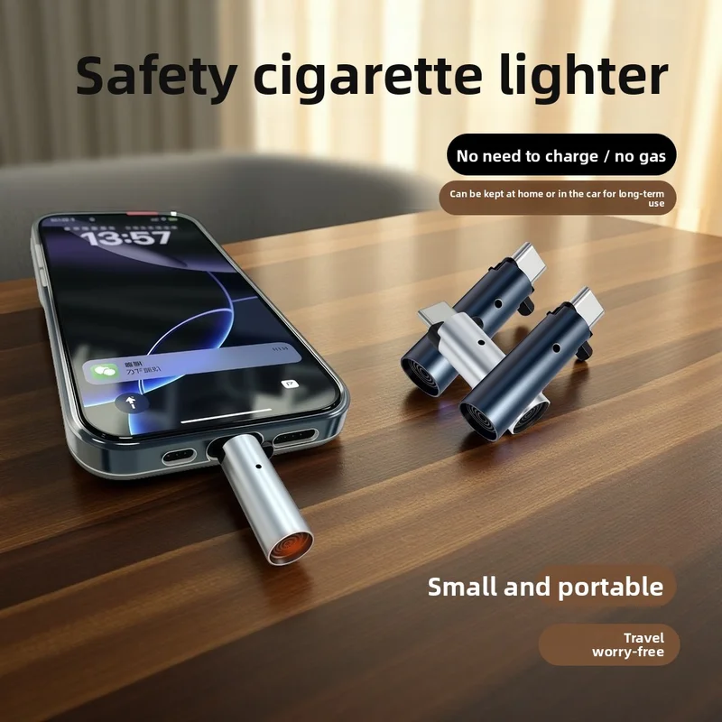 Mini encendedor Typec hecho de alambre de tungsteno soplado, seguro y ahorrador de energía, se puede transportar en el avión sin carga