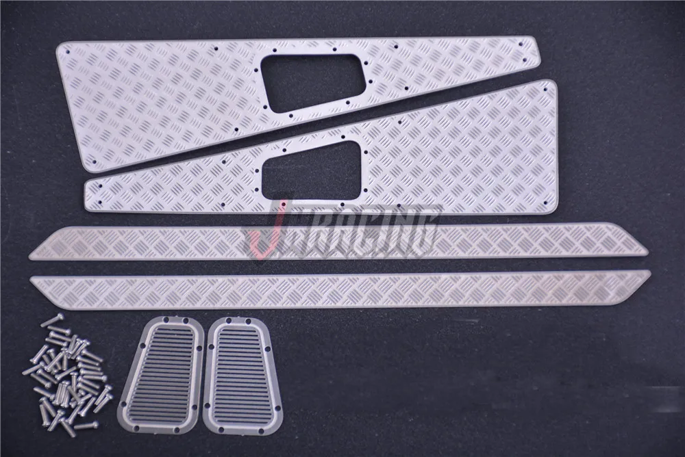 Simulation decorative hood anti-scratch strip simulation cooling grille welcome pedal strip set for T TRX4