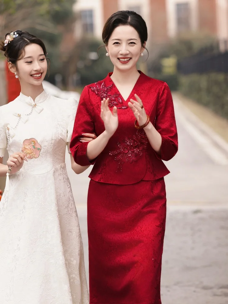 

Свадебное платье Ele Mom средней длины с вышивкой, низким разрезом и цветочным узором для летней свадьбы