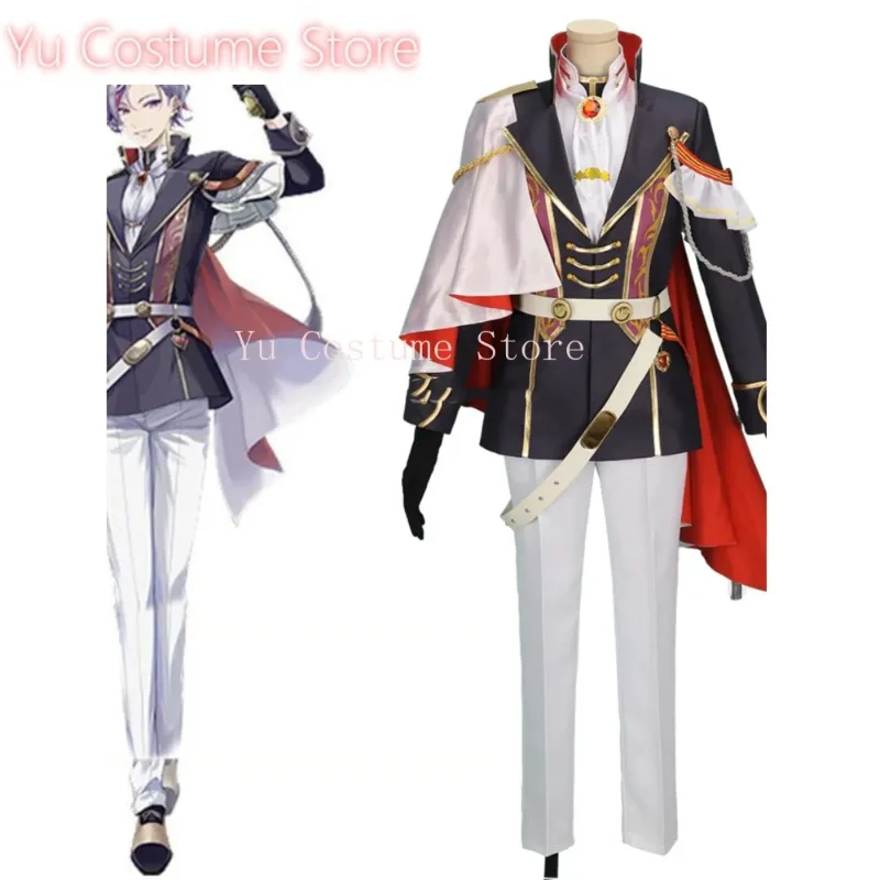 Yu Costume Vtuber Fuwa Minato Game Suit Gorgeous Handsome Uniform Cosplay Costume Halloween Carnival Party Role Play Outfit