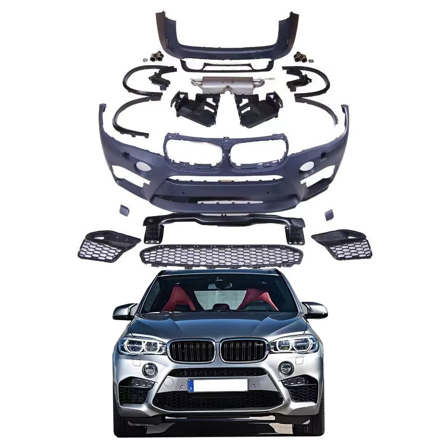 

X5M Style PP Wide Body Kit Front Bumper Rear Bumper Exhaust Tips Car Kit For X5 F15 Body Kits