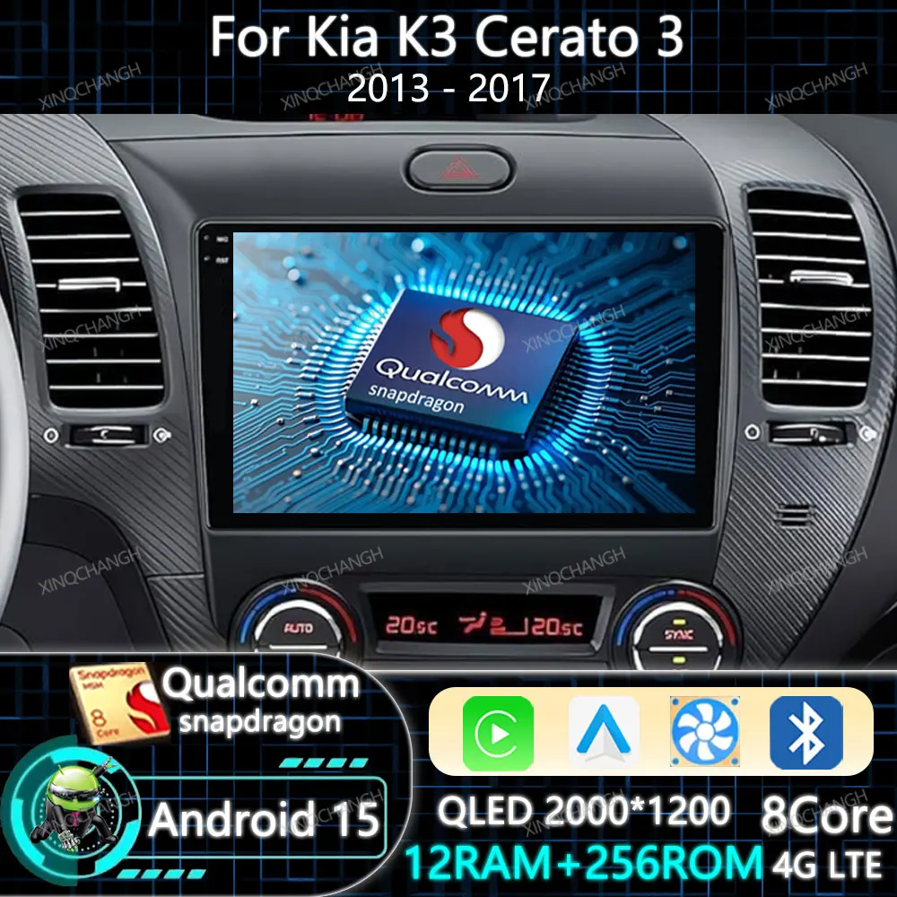 Radio Mobil Android 15 Untuk Kia K3 Cerato 3 Forte 2013 - 2017 GPS 4G WIFI Navigasi 2DIN Multimedia Stereo Pemutar Video Head Unit