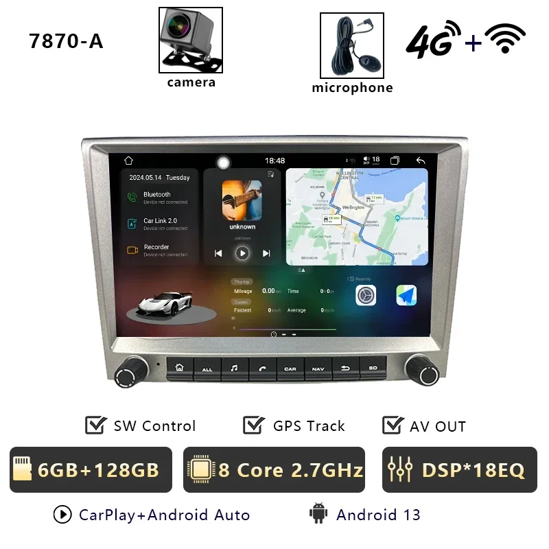 CHSTEK Carplay Android Auto Radio Für Porsche Cayman 911 987 997 Boxster Multimedia Stereo GPS Navigation 4G WIFI RDS Kopf Einheit