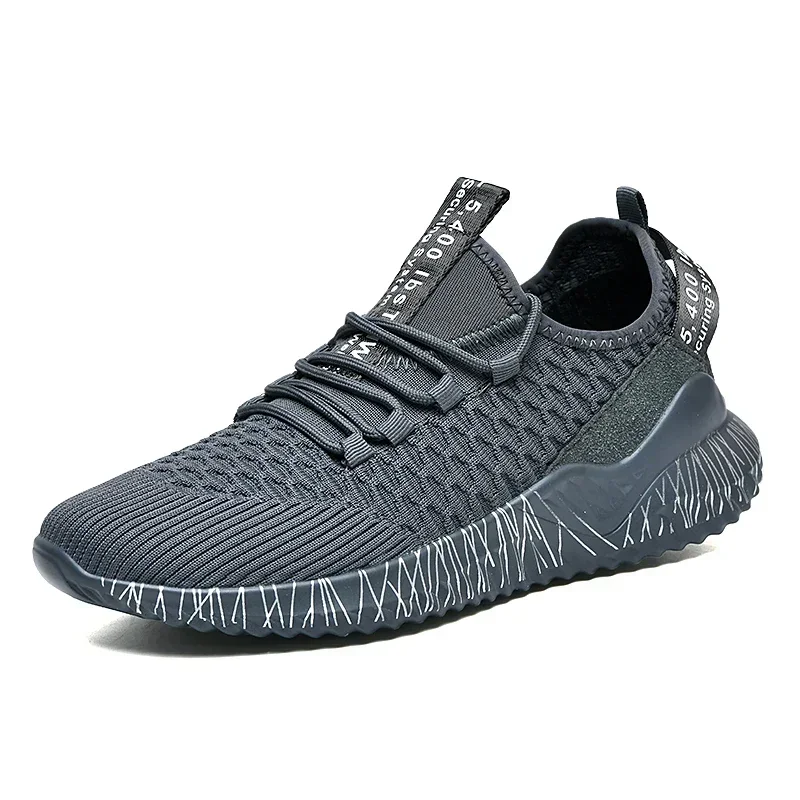 

Unisex Fashion Sneakers Men Women Light Fly Weave Breathable Mesh Non Slip Running Tennis Shoes Lace Up Couple Casual Sport Shoe