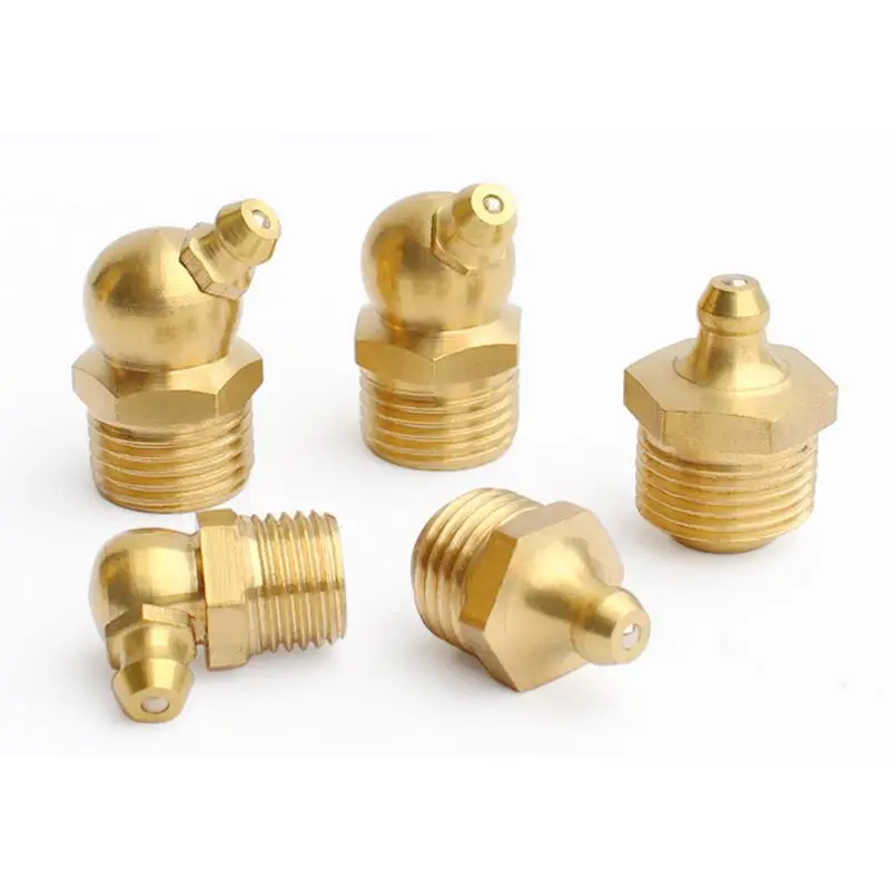 10pieces High Quality Brass Zerk Fitting Hydraulic Grease Nipple M6 M8 M10 M12 Male Thread 1mm Pitch