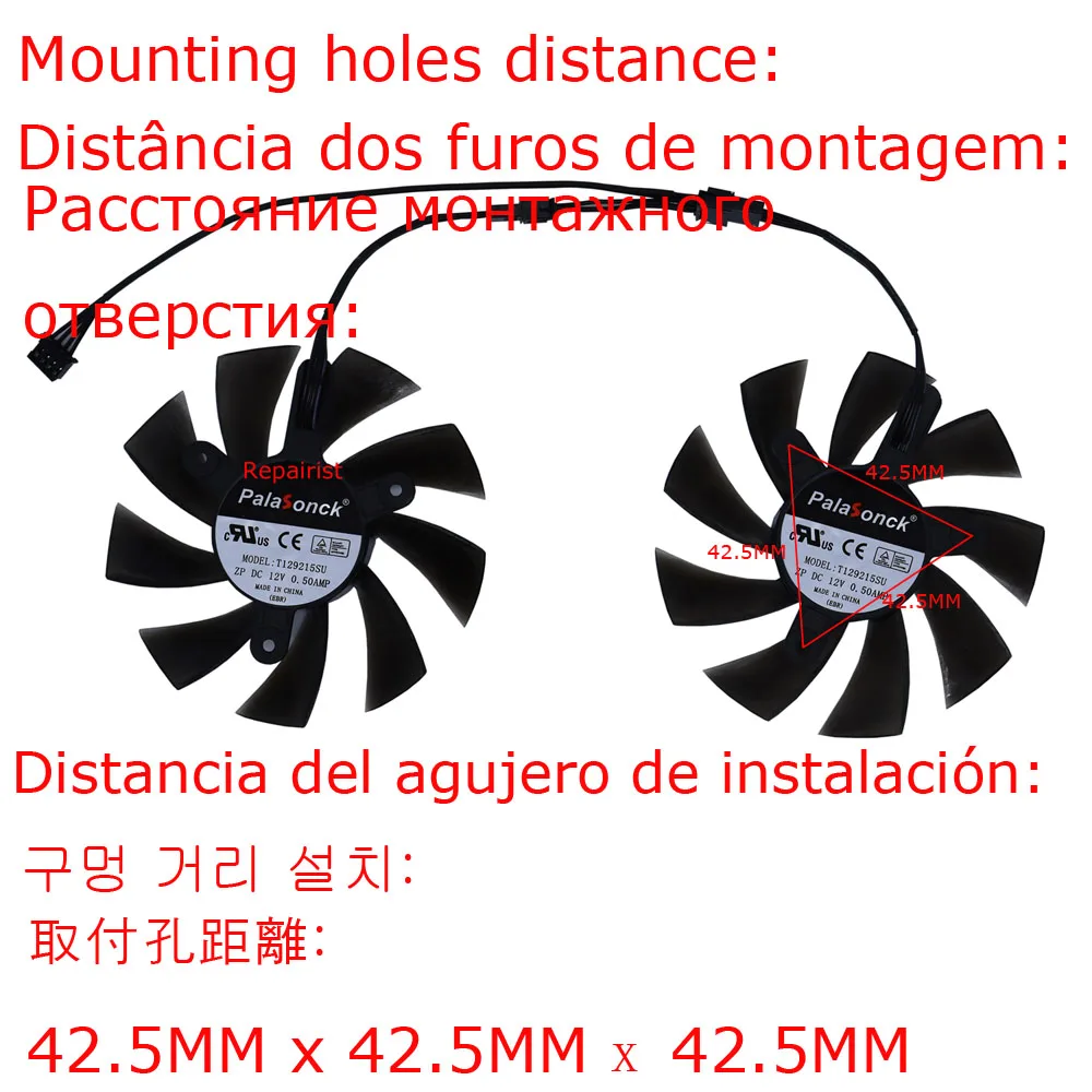 Video Card Fan,GPU Cooler,XY-D09015B,PLA09215B12H,For MLLSE GTX 1660Ti 6G,RTX 3060 Ti 8GB RTX2060 8g,For Dicasver M-ONE 3060M 6G view 4