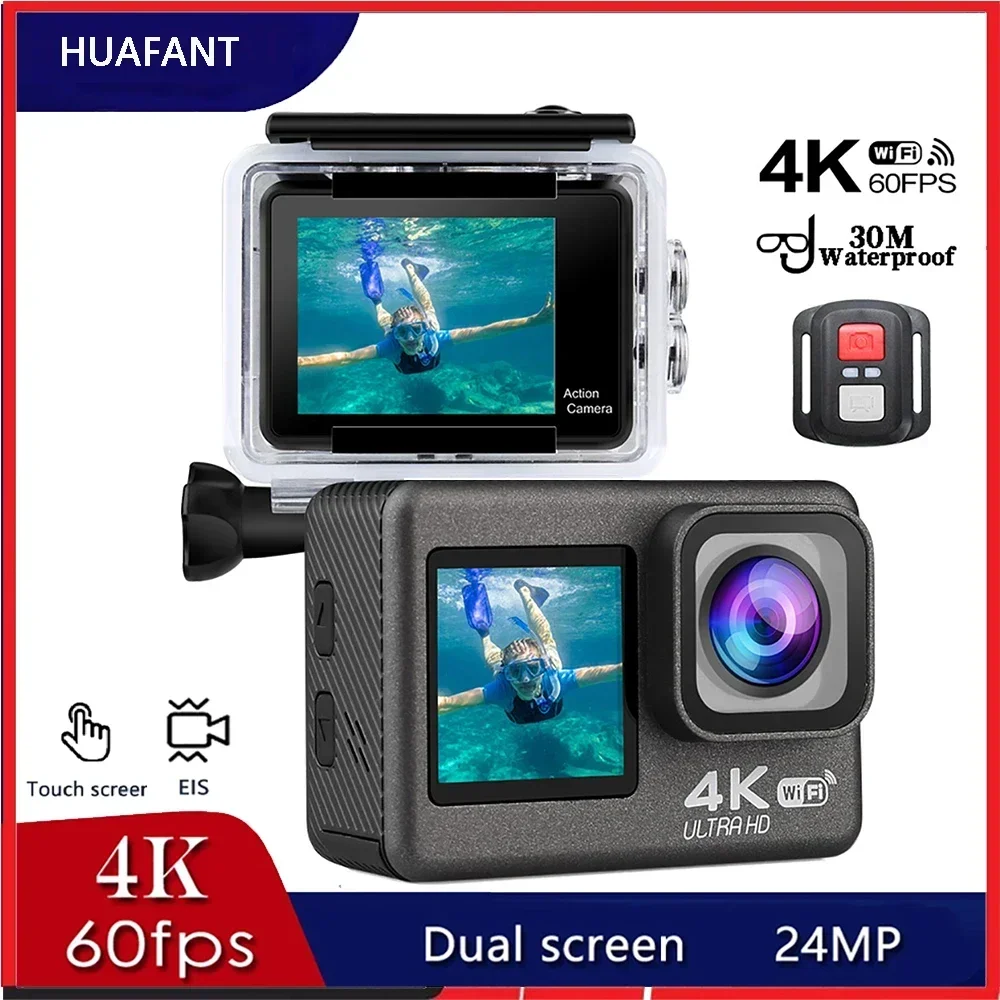 

G9Pro Action Camera 4K 60FPS 24MP 2.0 Touch LCD EIS Dual Screen Wi-Fi 170D Waterproof Remote Control 4X Zoom Go Sports Pro Cam