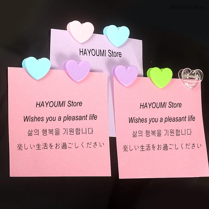 5Pcs Mini Pink Blue Purple Green Heart-shaped Cute Love Paper Clips Small Folder Clip Is A Convenient Learning Tool for Students view 4