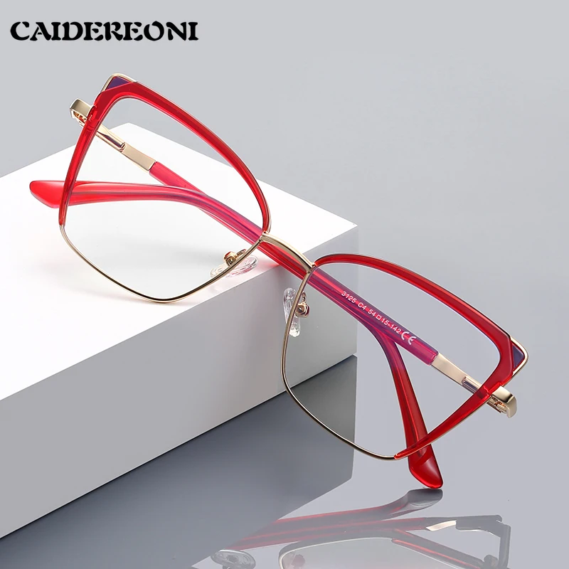 

CAIDERONI женские геометрические новые дизайнерские очки с защитой от синего света, очки для чтения по индивидуальному заказу, фотохромные PFD3125 по рецепту