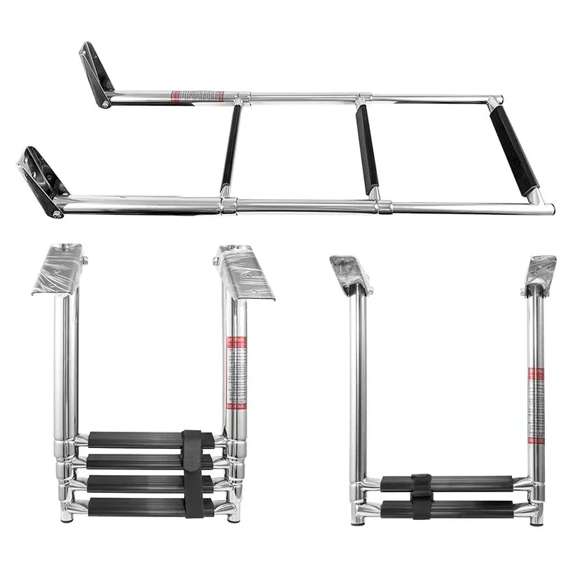 316 Stainless Steel Marine Boat Folding Ladder Telescoping Boarding Ladder for Yacht