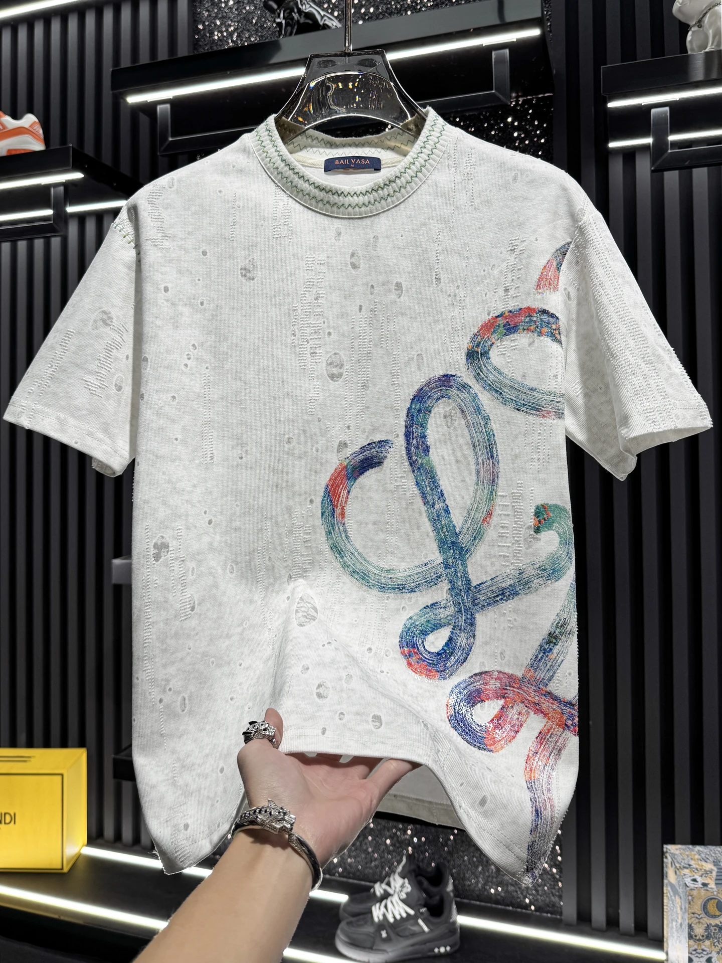 

Men's High-End Tie Dye Embroidered Sequin ort Sve T-irt American Sle Summer Trendy Lightweight Breathable Cotton Pol...