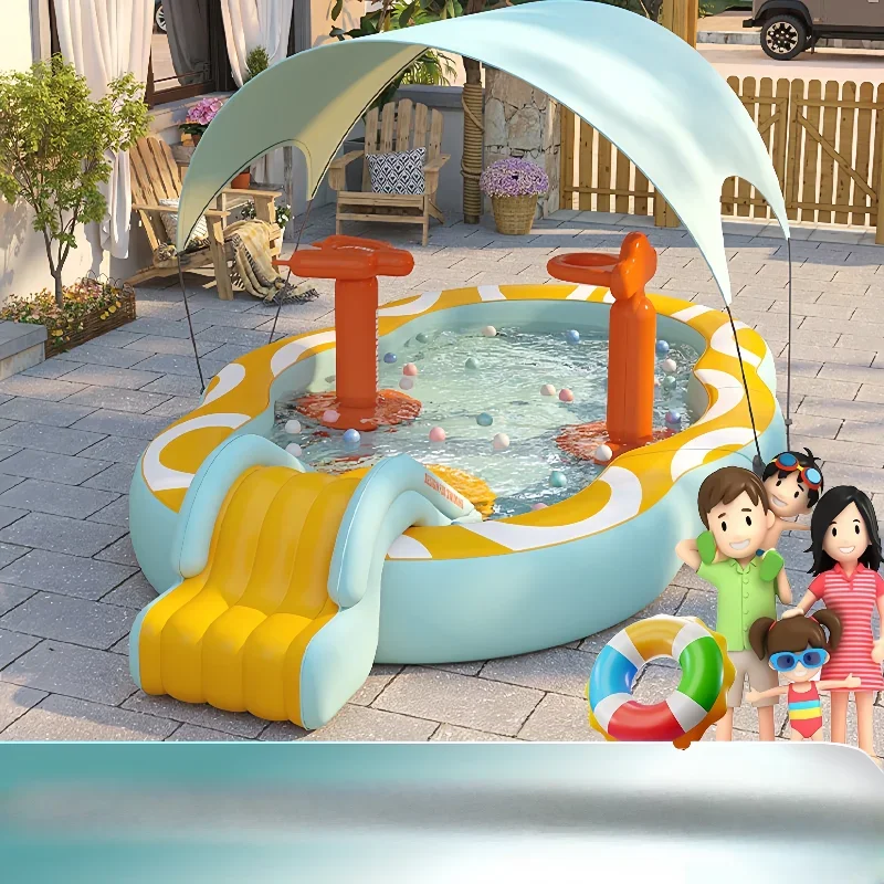 Children's water park Inflatable large swimming pool with entertainment facilities Slide space for fun