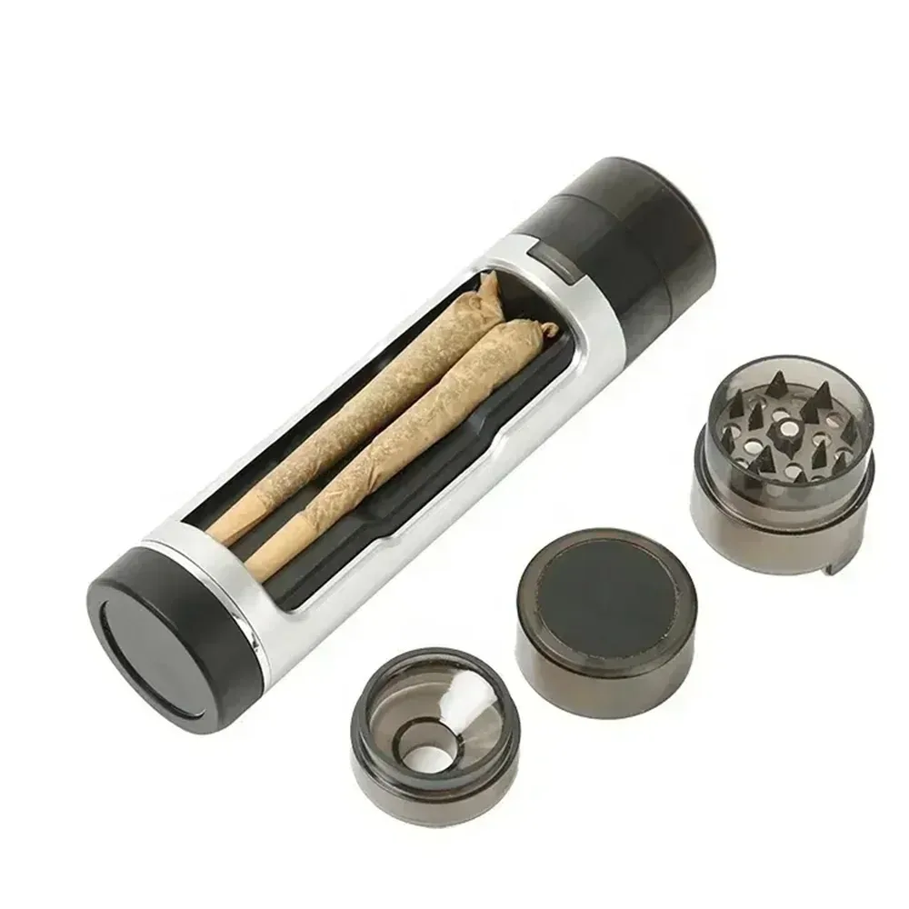 Manual Herb Grinder 3 in 1 Cone Rolling Paper Filling Machine Horn Tube Cigarette Case Herbal Grinders for Smoking Accessories