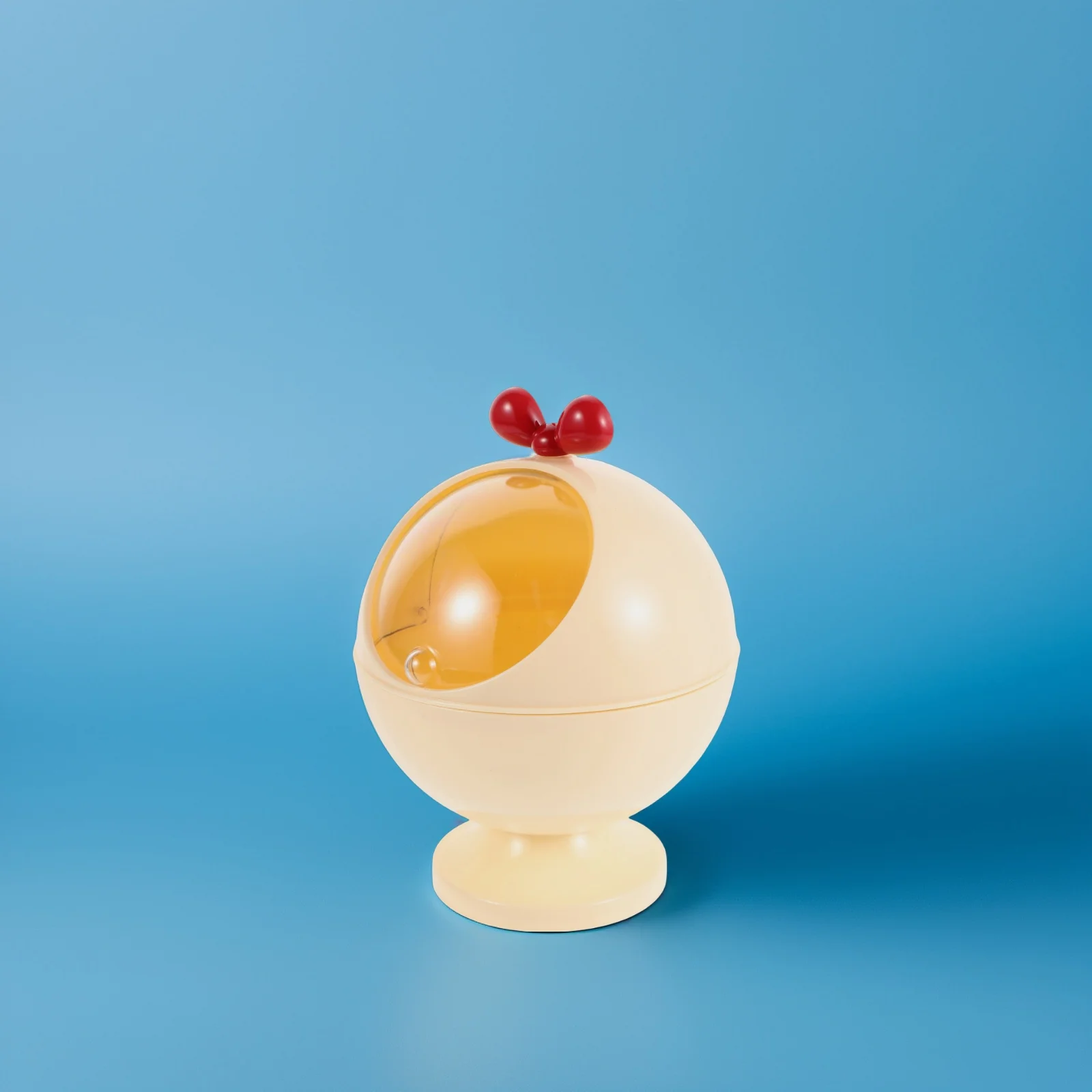

Ball Shaped Storage Container Large Capacity Clear Roll Top Lid Organizer for Desk Jewelry Hair Accessories Storage
