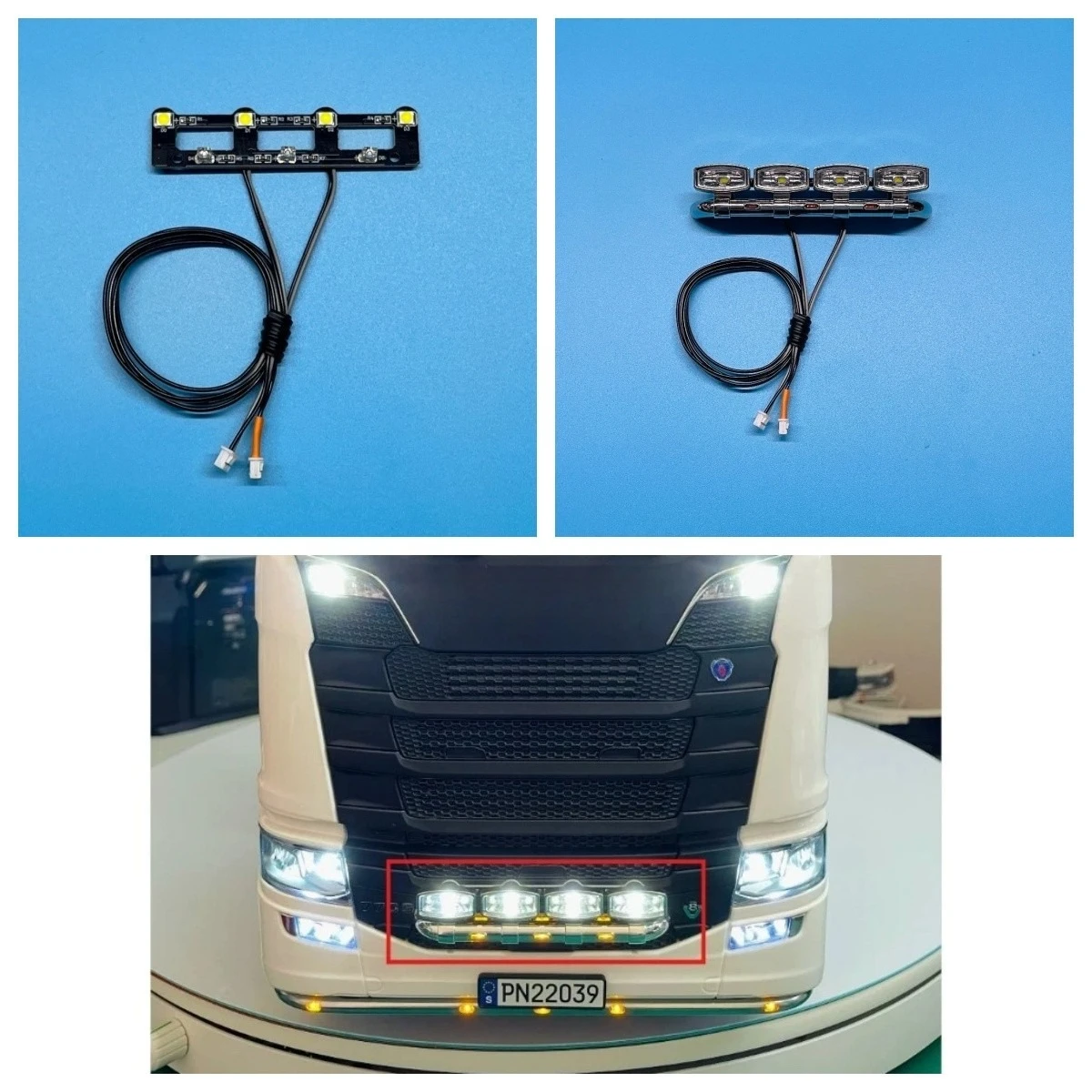 Intake Hook PCB Light Panel for Tamiya 1/14 RC Truck Sca 770s 56368 Upgrade Accessories Middle Net Spotlight