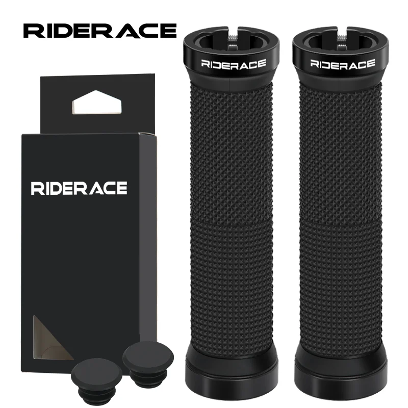Mountain Bike Grips Bilateral Lock Ergonomic Rubber Non-Slip Shockproof Bicycle Handlebar Cover For BMX Cycling Accessories