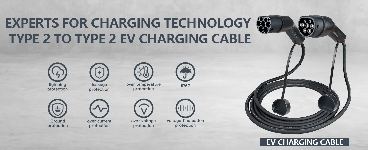 Kolanky 32A 22KW Typ2 zu Typ2 EV-Ladekabel, Buchse auf Stecker, 5M Kabel, IEC62196-2 EVES Öffentliche Ladestationen – Detail 2