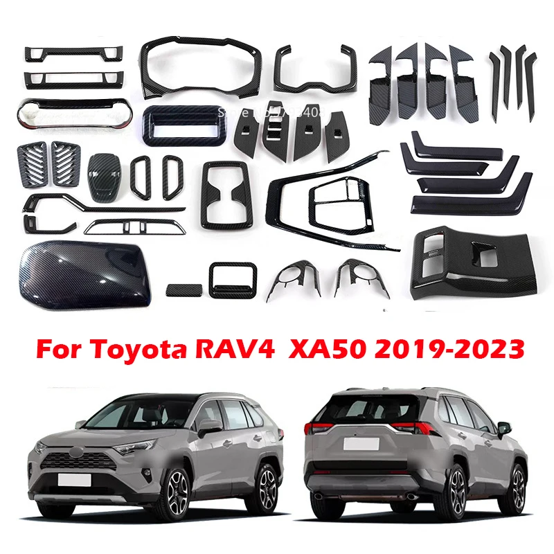 ABS carbon fiber For Toyota RAV4 RAV 4 XA50 2019 2020 2021 2022 2023 inteiror accessories window swtich gear shift panle cover