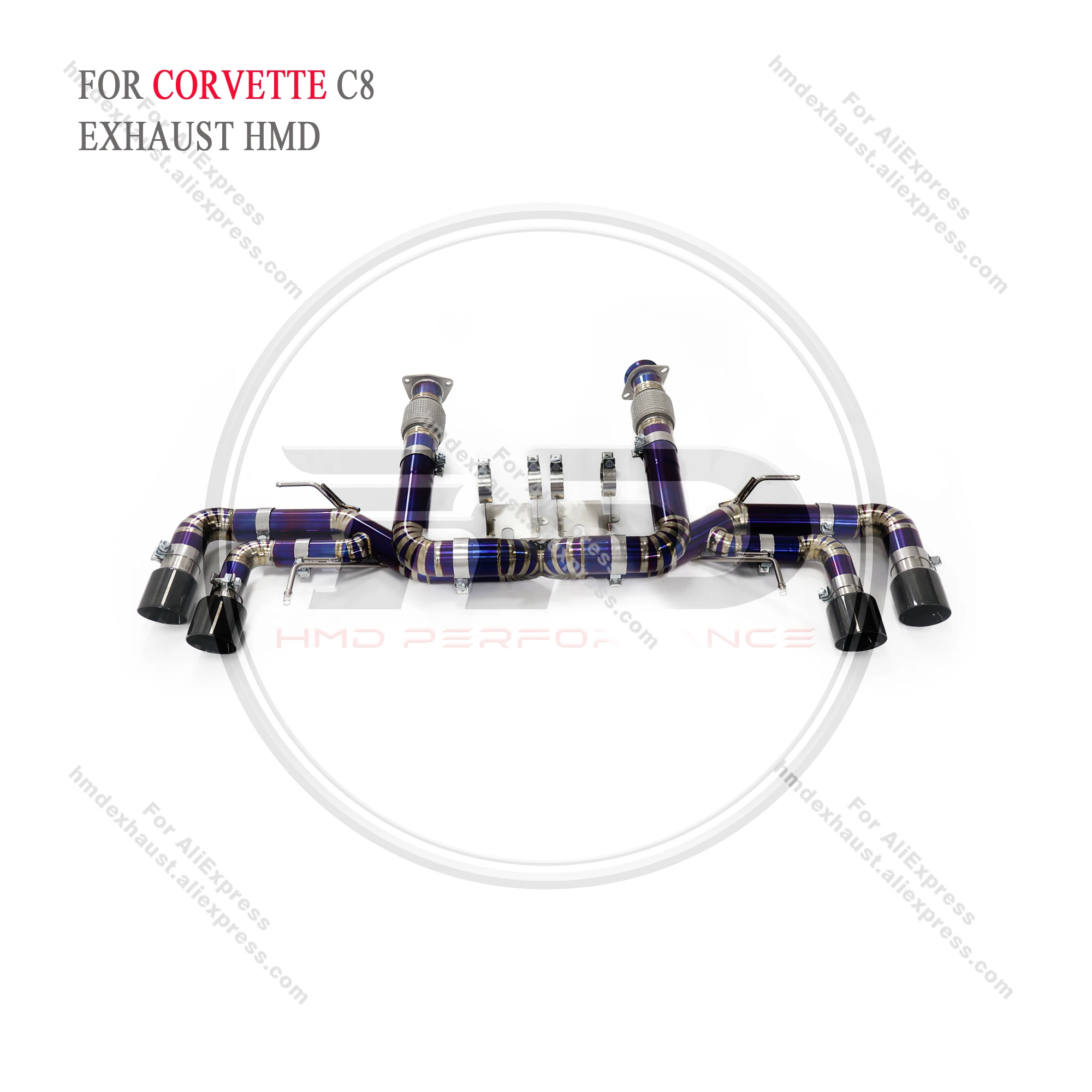 

HMD Titanium Alloy Exhaust System High Flow Performance Catback For Corvette C8 Without Valve Racing Pipe