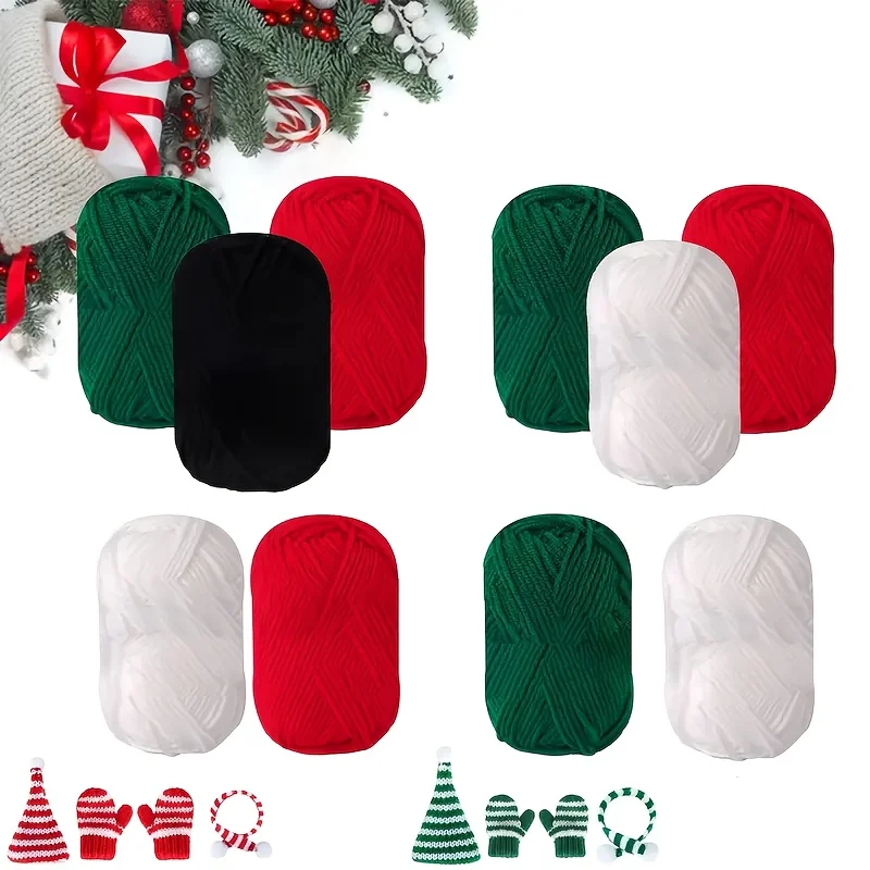 

2/3 шт. рождественская цветная вязаная пряжа — идеально подходит для шарфов, шапок, носков, свитеров, перчаток, декоративной пряжи из полиэстера и смеси хлопка