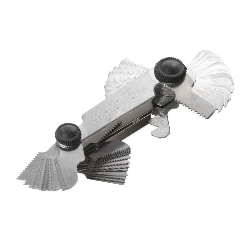 Thread Pitch Gauge Stainless Steel Narrow Leaf Design Metric Inch Checker Tool for Industrial Use
