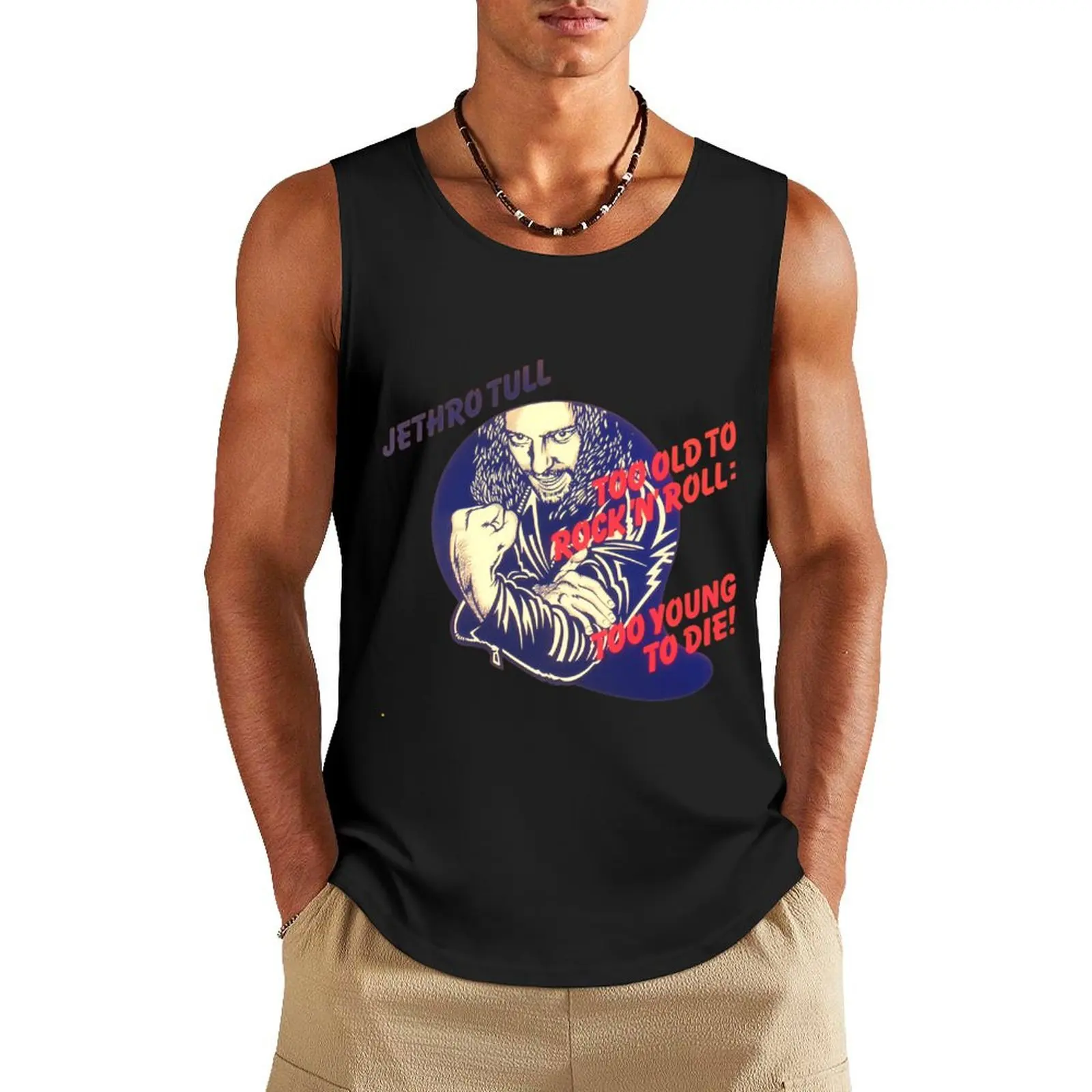 

Jethro Tull Too Old to Rock and Roll: Too Young to Die Tank Top mens clothing sleeveless t-shirts for men