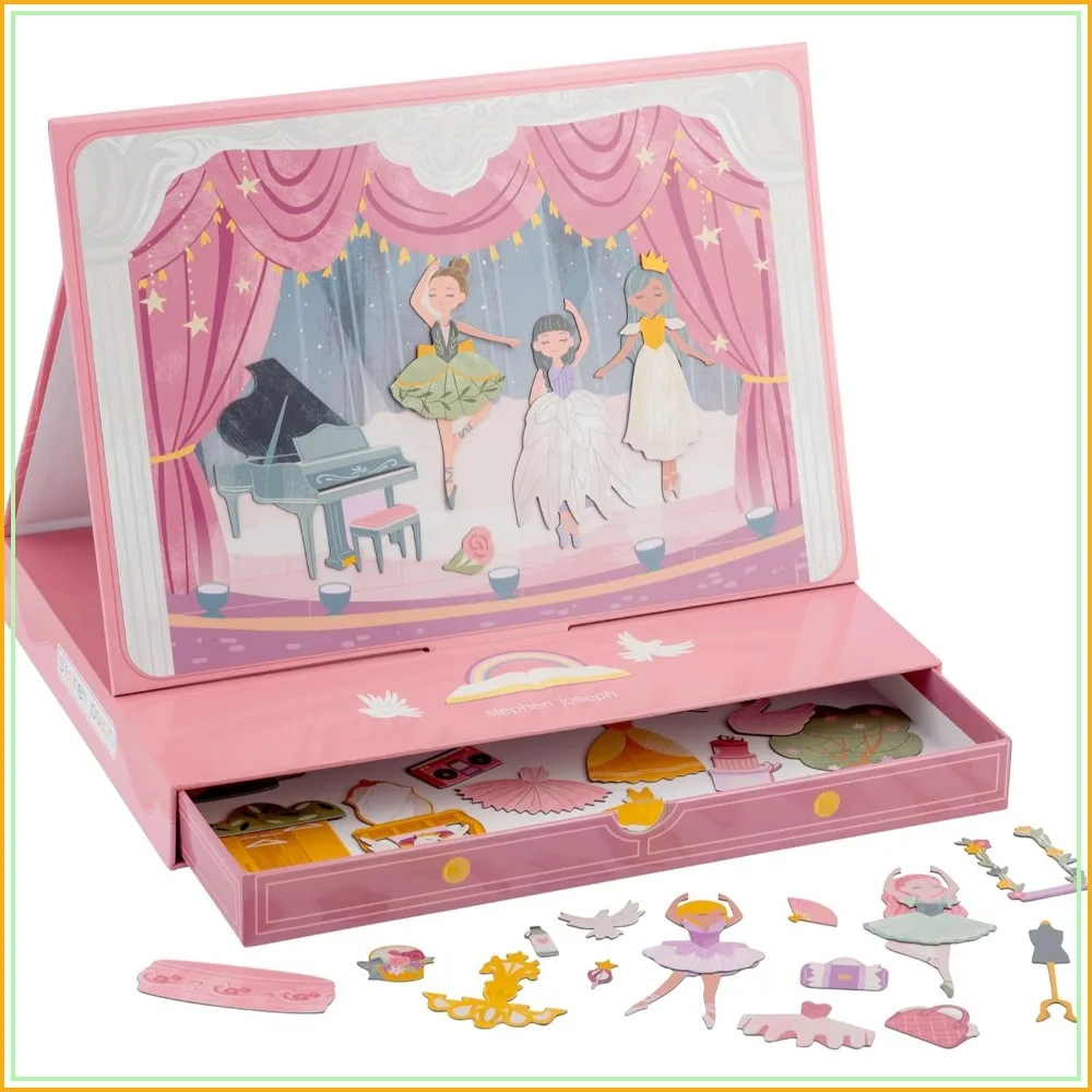 

Magnetic Dress Up Scene for Girls - Pretend Play Board Toy with Storage Drawer, Ballet