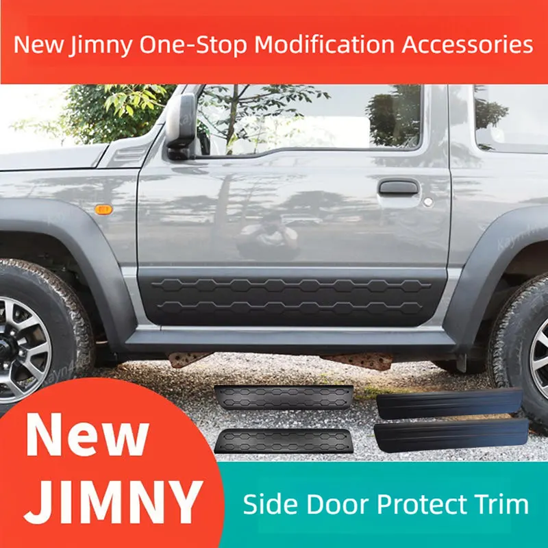 

Car Exterior 4x4 Accessories Side Door Anti-scratch Guard Plate Protect Trim Strip Cover For 3 Door 2019+ SUZIKI Jimny JB64 JB74