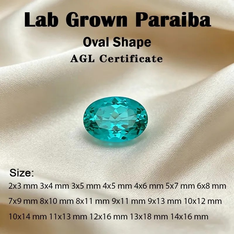 

Par-Lab Grown Paraiba Gemstone Oval Shape Loose Gemstones For Jewelry Setting Multi Shapes Available Heart Emerald Cushion Marqu