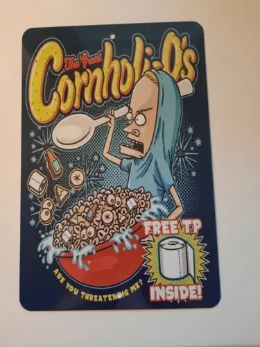 BEAVIS The Great Cornholios Cereal Ad Funny 8x12 Metal Wall Sign